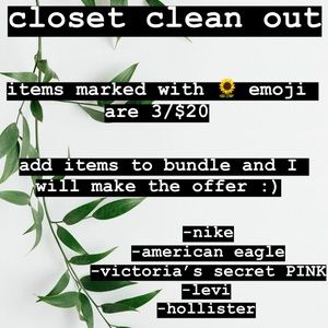 closet cleanout sale :) limited time only!